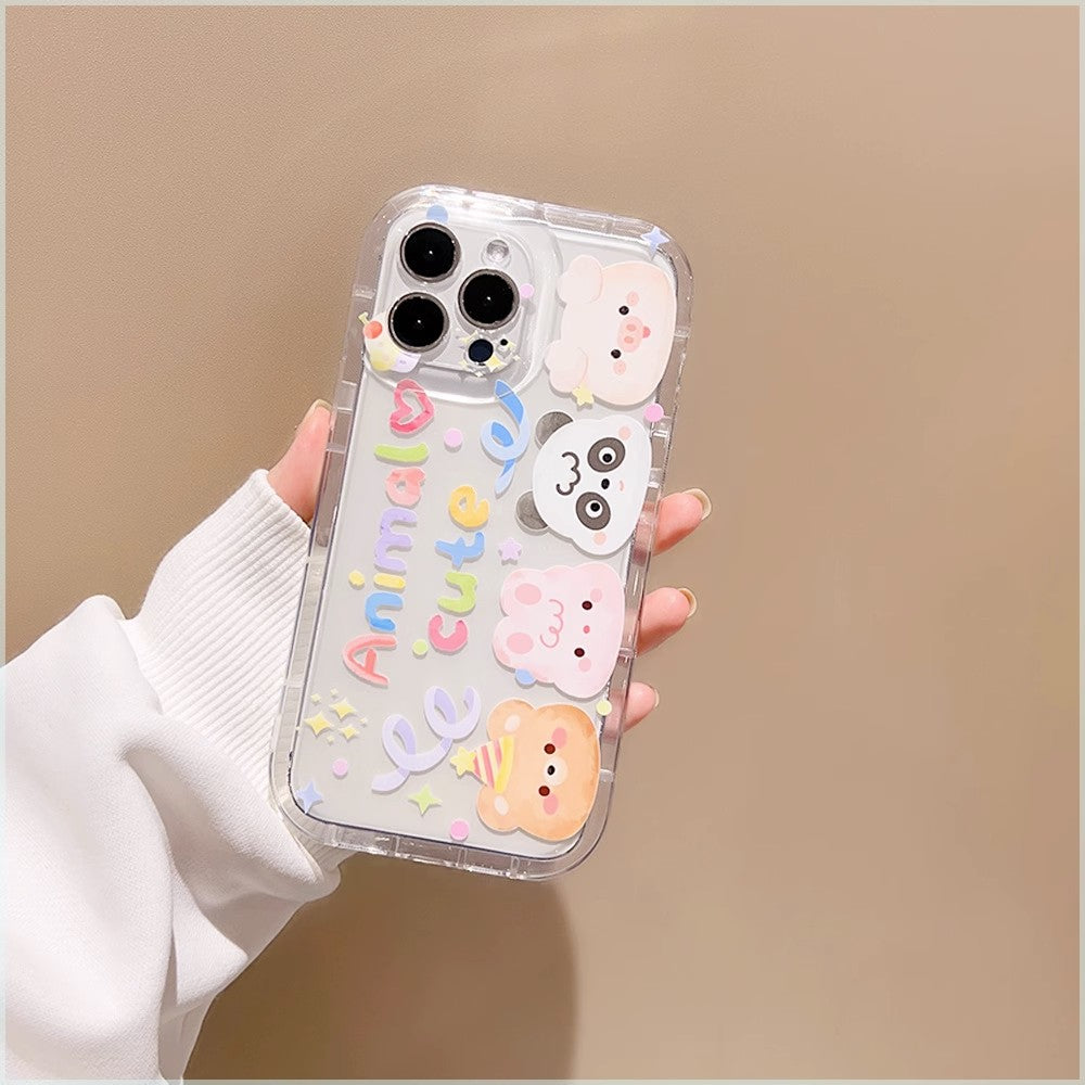 BBYOURS Oil Painting Cute Critter Clear Protective Case