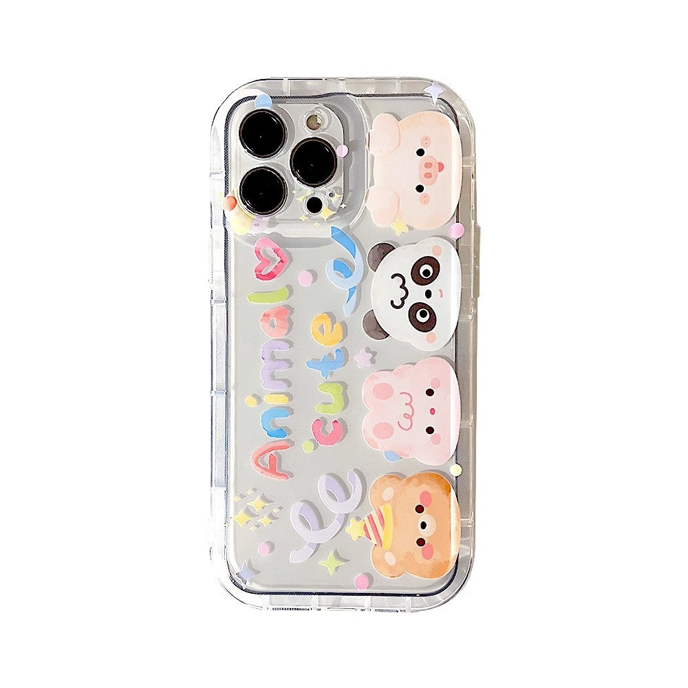 BBYOURS Oil Painting Cute Critter Clear Protective Case