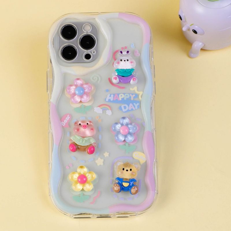 BBYOURS cute animal transparent phonecase  with ice lollipop and bear phone chain