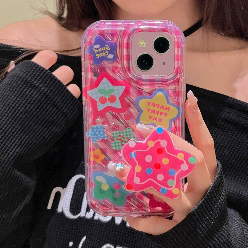 BBYOURS pink star and cute Cherry phone case