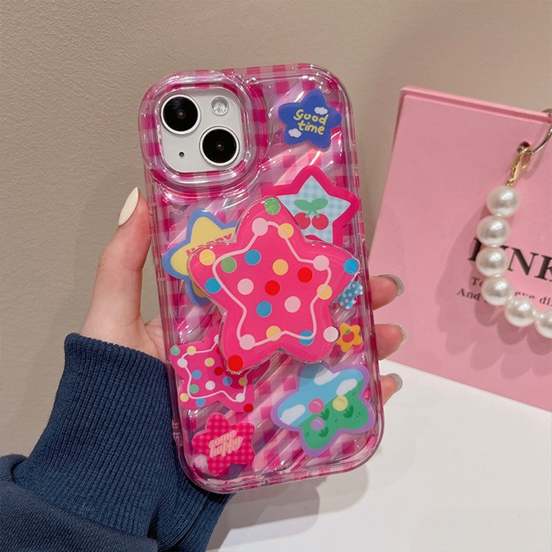 BBYOURS pink star and cute Cherry phone case