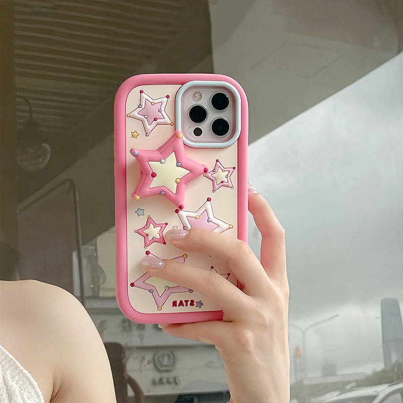 BBYOURS Pink Foldable Star Silicone Phone Case