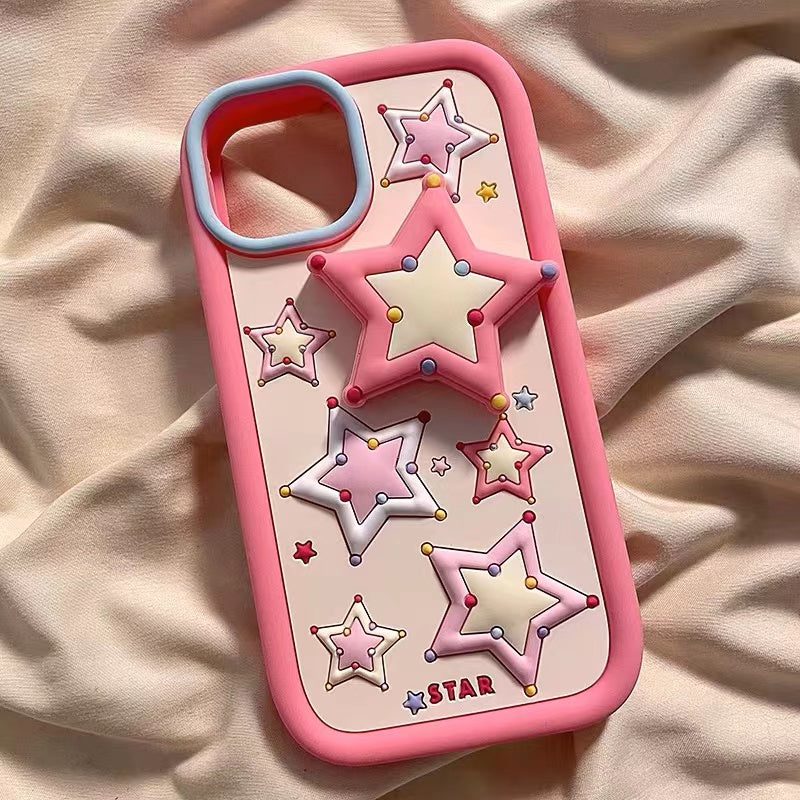 BBYOURS Pink Foldable Star Silicone Phone Case