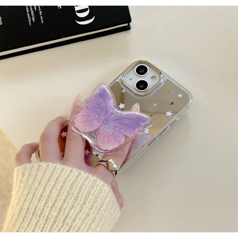 BBYOURS Purple Butterfly Star Mirror Phone Case