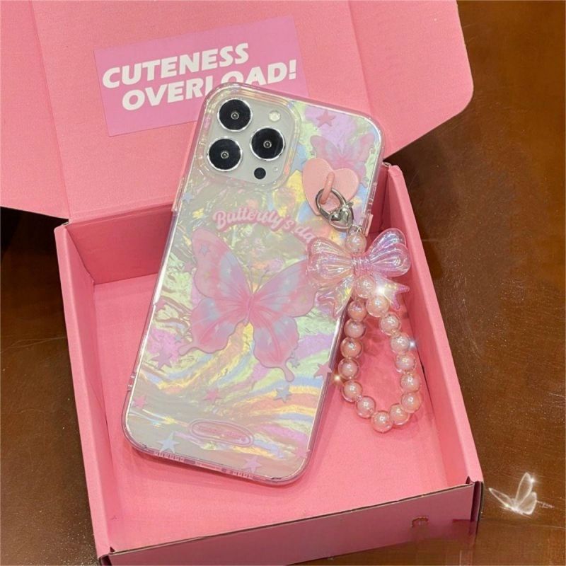 BBYOURS Gradient Shell Pattern Pink Butterfly Phone Case