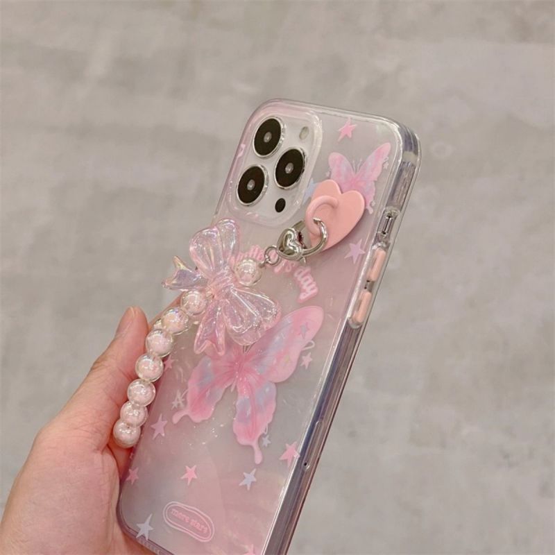 BBYOURS Gradient Shell Pattern Pink Butterfly Phone Case