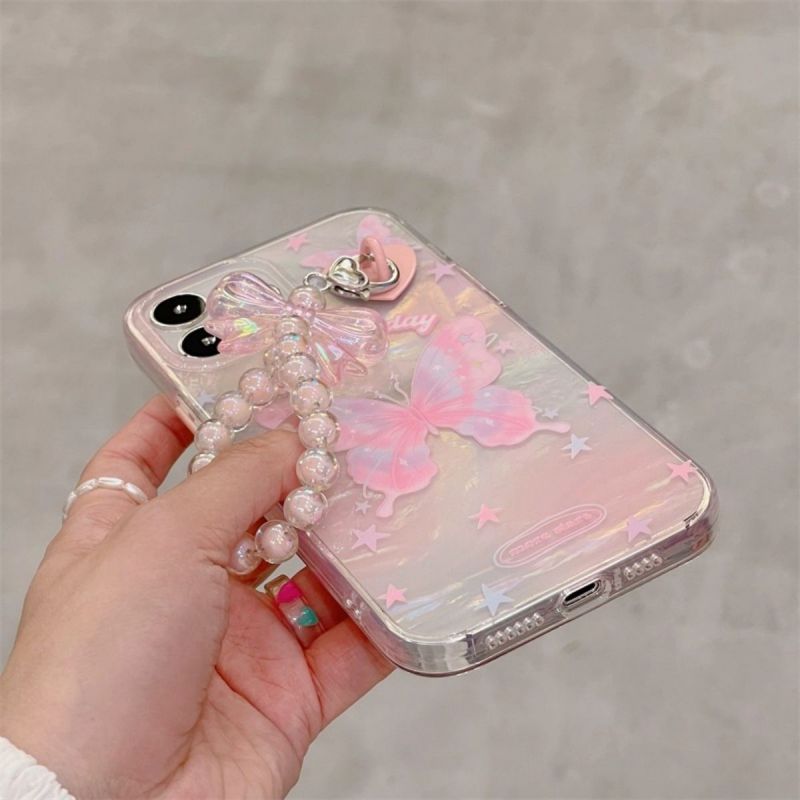 BBYOURS Gradient Shell Pattern Pink Butterfly Phone Case