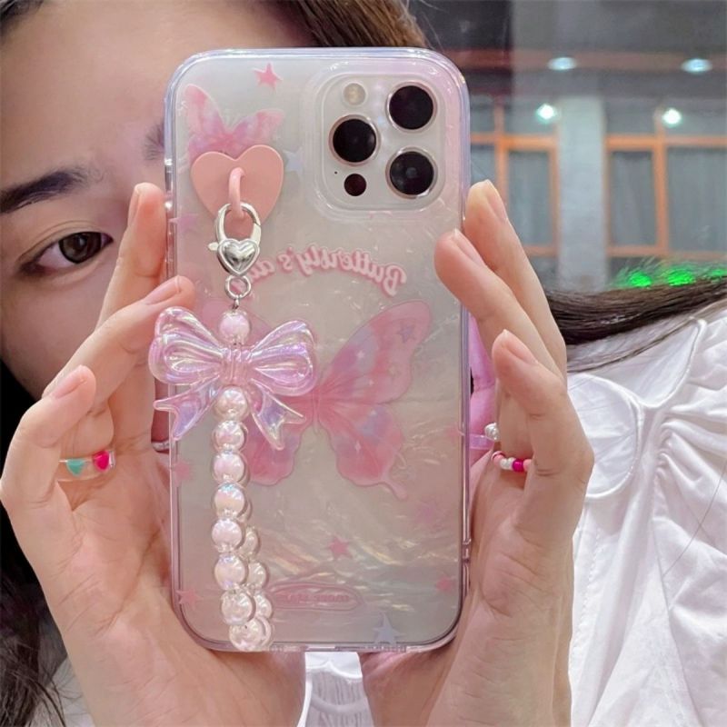 BBYOURS Gradient Shell Pattern Pink Butterfly Phone Case