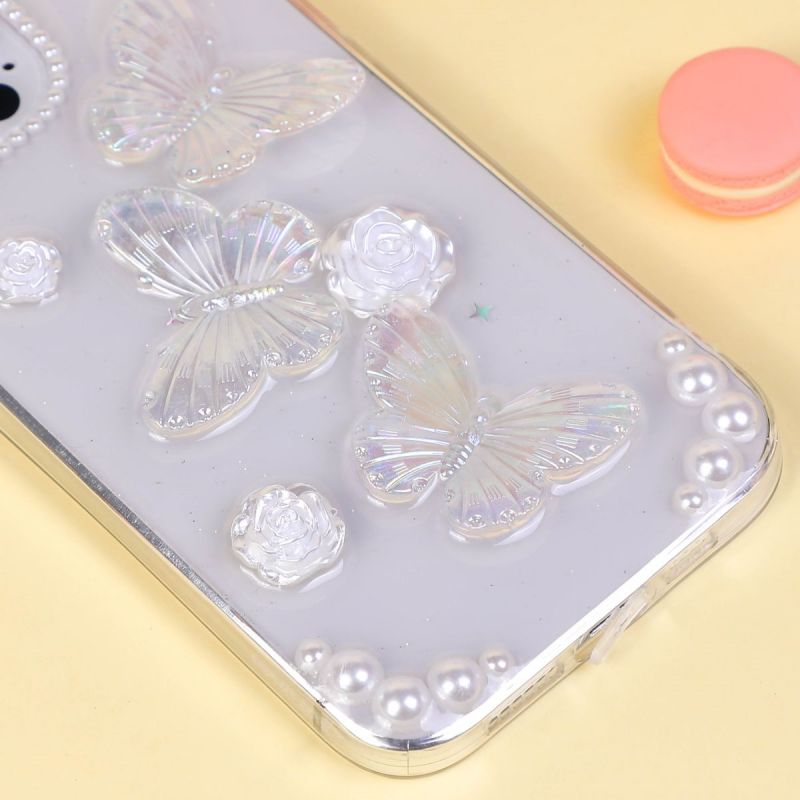 BBYOURS  Butterfly and Rose Transparent Phone Case