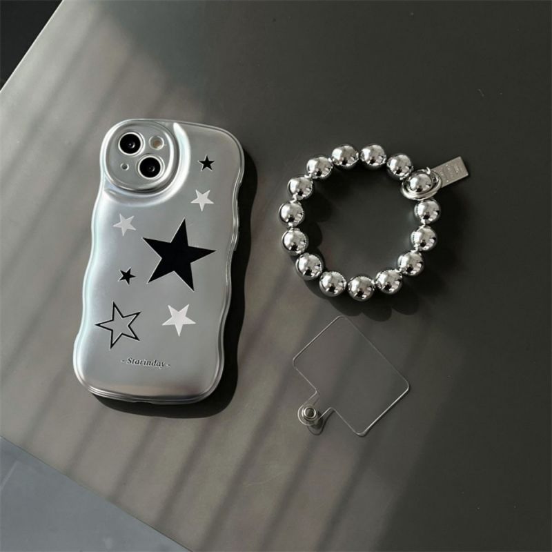 BBYOURS electroplated silver black star phone case