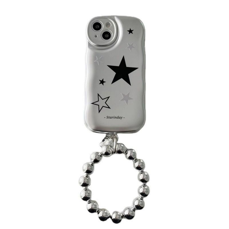 BBYOURS electroplated silver black star phone case