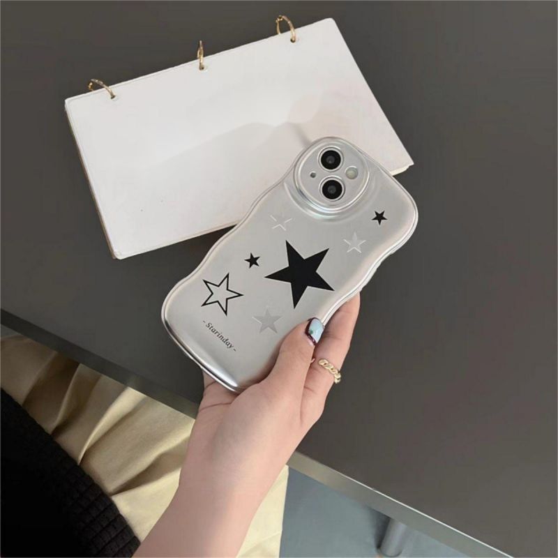 BBYOURS electroplated silver black star phone case