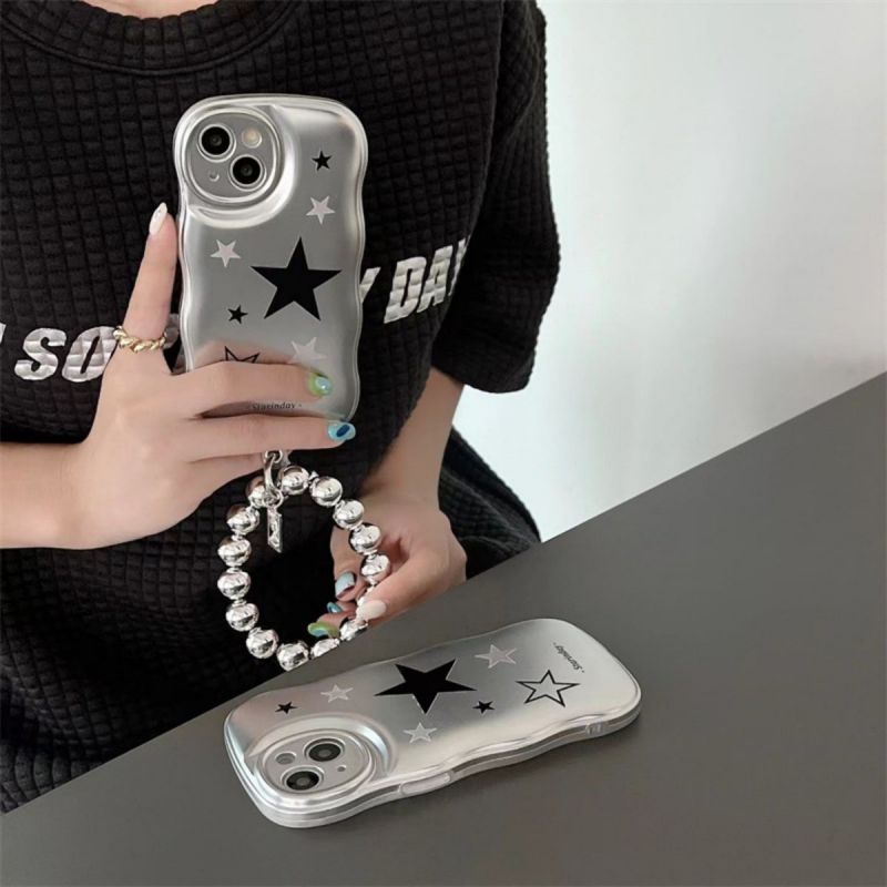 BBYOURS electroplated silver black star phone case