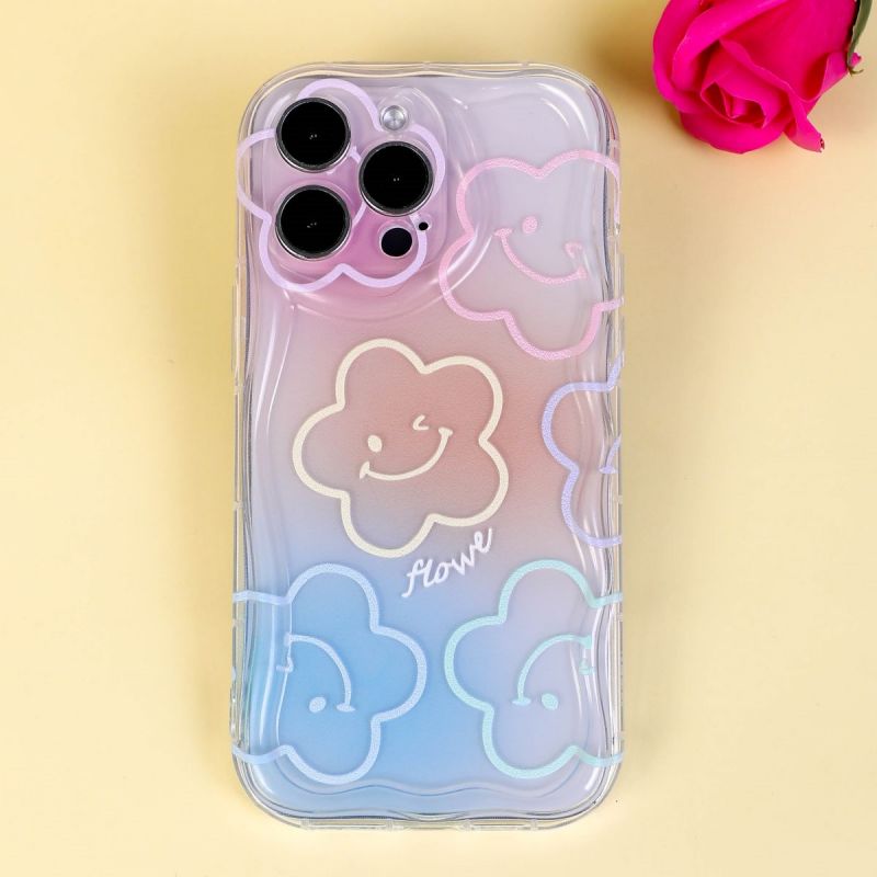 BBYOURS Colorful Flower Smiley Airbag Holder Transparent Phone Case
