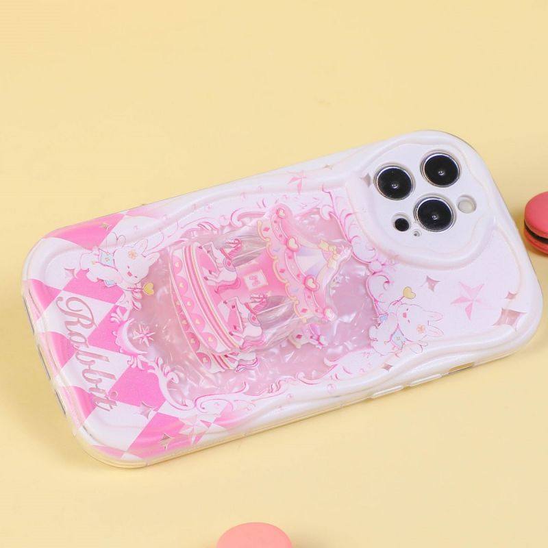 BBYOURS Pink Shell Patterned Paper Carousel Airbag Stand Phone Case
