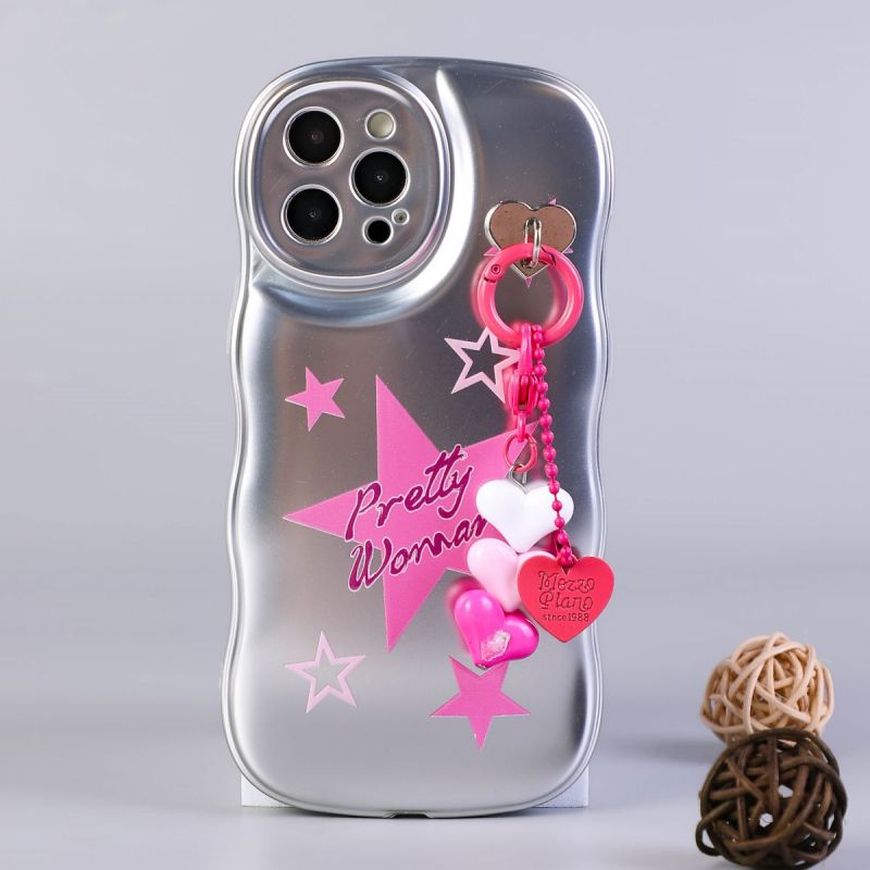 BBYOURS Premium Plated Silver with Pink Star Pendant Phone Case