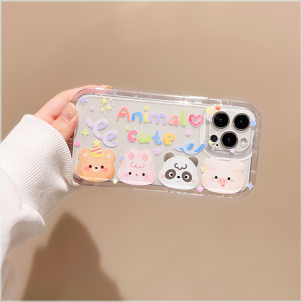 BBYOURS Oil Painting Cute Critter Clear Protective Case