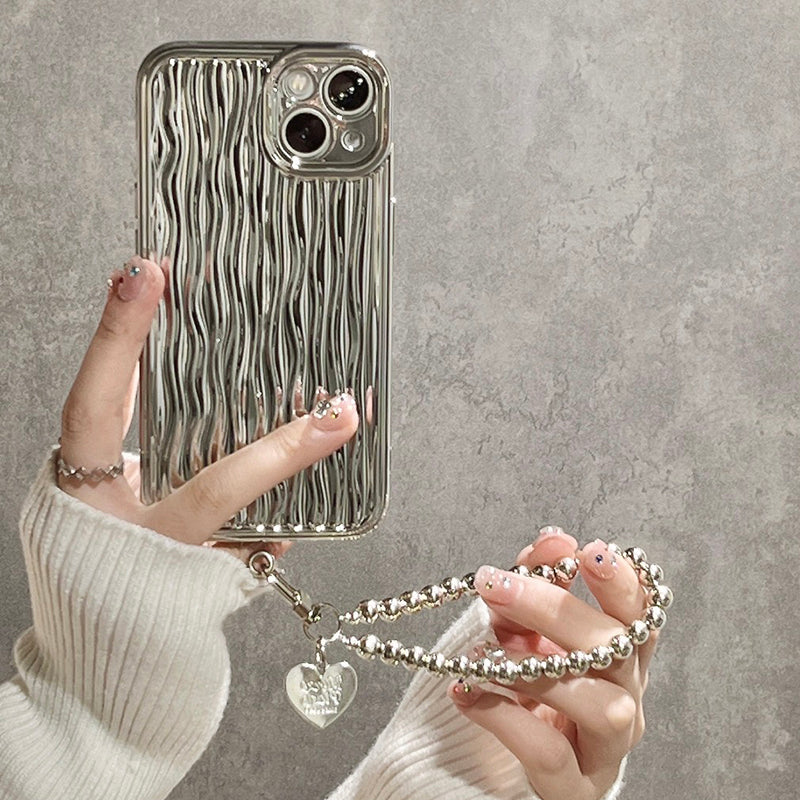BBYOURS Water Ripple Electroplated Silver Phone Case