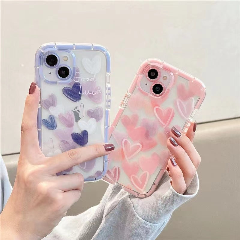 BBYOURS Transparent Love Graffiti Phone Case