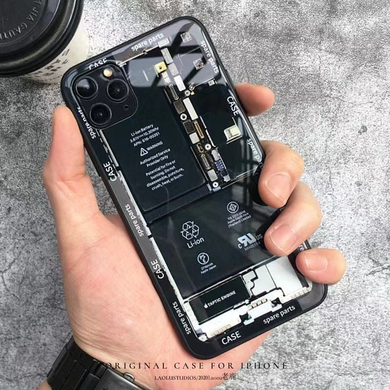 BBYOURS Camouflage teardown figure tide brand Apple 13/12/11pro phone case glass iPhone14 Tide 8plus male 7/xs